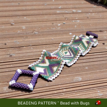 GRAPE VINES: A Peyote Stitch Beaded Bracelet Pattern by Bead with Bugs