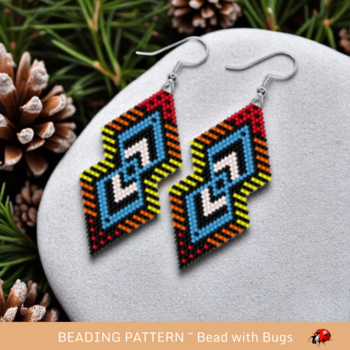 GRASSLANDS:  Brick Stitch Beaded Earrings Pattern by Bead with Bugs