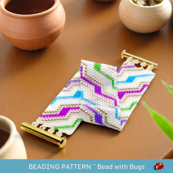 HAPPY DANCE: A Peyote Stitch Beaded Bracelet Pattern by Bead with Bugs