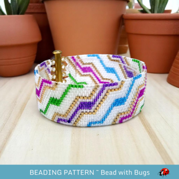 HAPPY DANCE: A Peyote Stitch Beaded Bracelet Pattern by Bead with Bugs