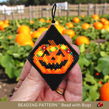 HAPPY JACK O'LANTERN: 3D Peyote Stitch Beaded Pod Pattern by Bead with Bugs