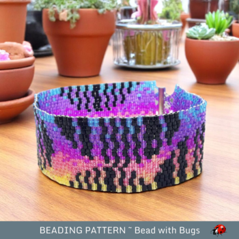 HEAT WAVES:  A Peyote Stitch Beaded Bracelet Pattern by Bead with Bugs