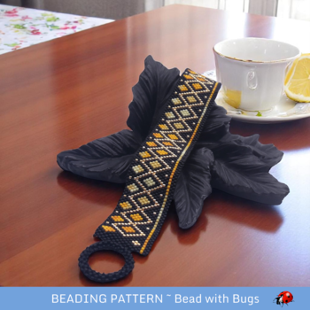HONEY HARVEST: A Peyote Stitch Beaded Bracelet Pattern by Bead with Bugs