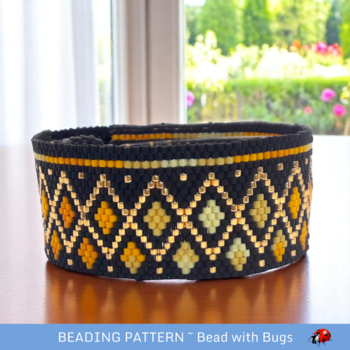 HONEY HARVEST: A Peyote Stitch Beaded Bracelet Pattern by Bead with Bugs