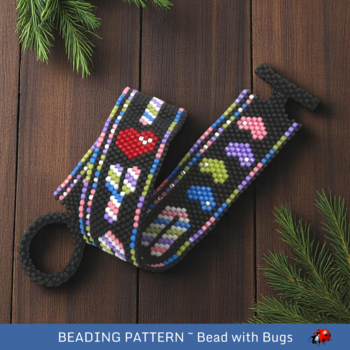 I LOVE YOU: A Peyote Stitch Beaded Bracelet Pattern by Bead with Bugs