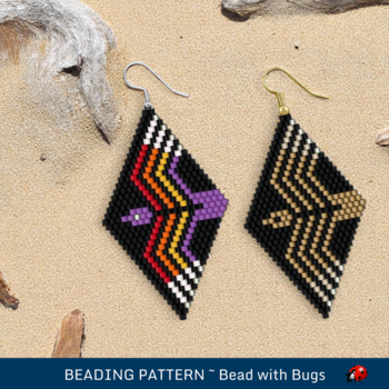IN FLIGHT:  Brick Stitch Beaded Earrings Pattern by Bead with Bugs