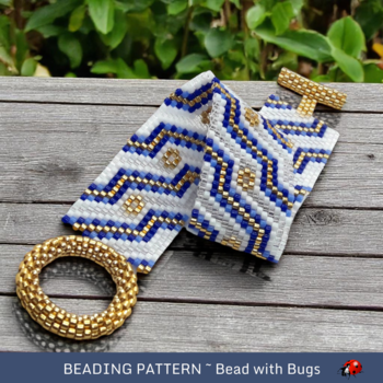 LADY SINGS the BLUES: A Peyote Stitch Beaded Bracelet Pattern by Bead with Bugs