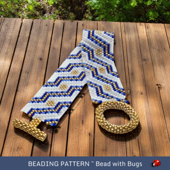 LADY SINGS the BLUES: A Peyote Stitch Beaded Bracelet Pattern by Bead with Bugs
