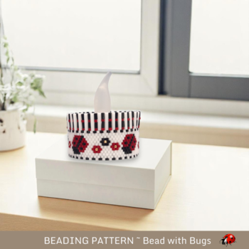 LADYBUGS: Peyote Stitch Beaded Tea Light Cover Pattern by Bead with Bugs