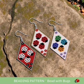 LADYBUG SERIES:  Brick Stitch Beaded Earrings Pattern by Bead with Bugs