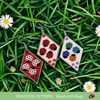 LADYBUG SERIES:  Brick Stitch Beaded Earrings Pattern by Bead with Bugs