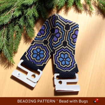 STAINED GLASS FLOWERS:  A Peyote Stitch Beaded Bracelet Pattern by Bead with Bugs