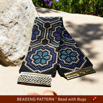 STAINED GLASS FLOWERS:  A Peyote Stitch Beaded Bracelet Pattern by Bead with Bugs