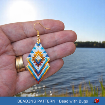 LATE SUMMER:  Brick Stitch Beaded Earrings Pattern by Bead with Bugs