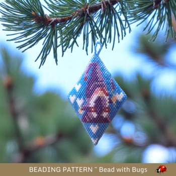 LAVENDER GNOME: 3D Peyote Stitch Beaded Pod Pattern by Bead with Bugs