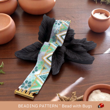LAYERED ABSTRACT: A Peyote Stitch Beaded Bracelet Pattern by Bead with Bugs