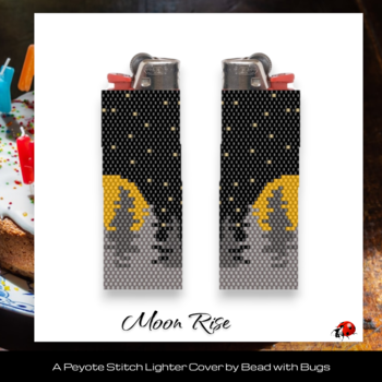 MOON RISE:  Peyote Stitch Beaded Lighter Cover by Bead with Bugs