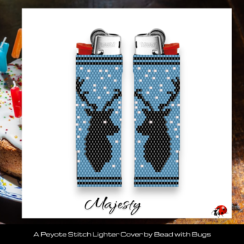 MAJESTY:  Peyote Stitch Beaded Lighter Cover by Bead with Bugs