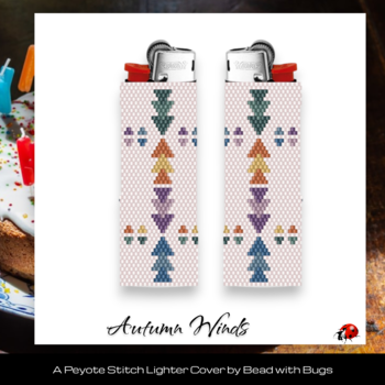 AUTUMN WINDS:  Peyote Stitch Beaded Lighter Cover by Bead with Bugs