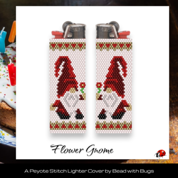 GNOMES:  Peyote Stitch Beaded Lighter Cover by Bead with Bugs