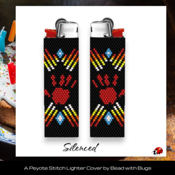 SILENCED:  Peyote Stitch Beaded Lighter Cover by Bead with Bugs