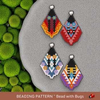 MANY WOMEN:  Brick Stitch Beaded Earrings Pattern by Bead with Bugs