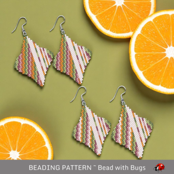 MID CENTURY MODERN:  Brick Stitch Beaded Earrings Pattern by Bead with Bugs