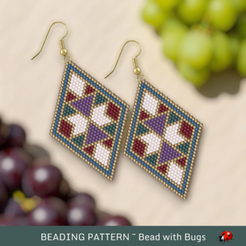 MODERN MOSAIC:  Brick Stitch Beaded Earrings Pattern by Bead with Bugs