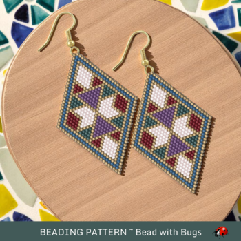 MODERN MOSAIC:  Brick Stitch Beaded Earrings Pattern by Bead with Bugs