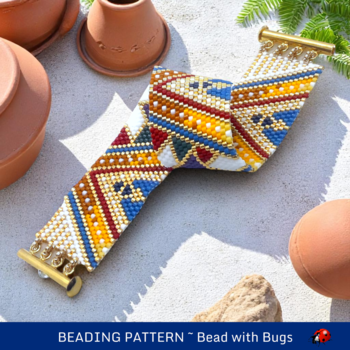 MODERN MOSAIC: A Peyote Stitch Beaded Bracelet Pattern by Bead with Bugs