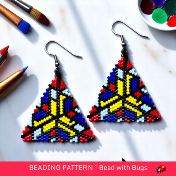 MONDRIAN: 3D Peyote Stitch Beading Pattern by Bead with Bugs