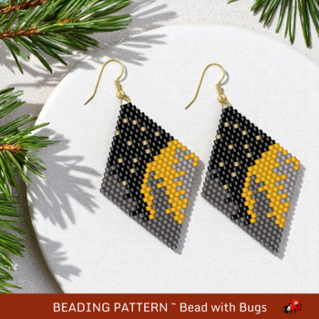 MOON RISE:  Brick Stitch Beaded Earrings Pattern by Bead with Bugs