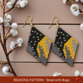 MOON RISE:  Brick Stitch Beaded Earrings Pattern by Bead with Bugs