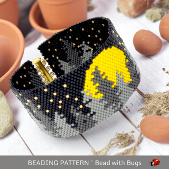 MOON RISE: A Peyote Stitch Beaded Bracelet Pattern by Bead with Bugs