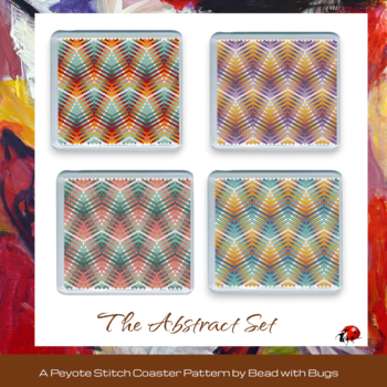 THE HYPNOTIC SET: Peyote Stitch Beaded Coaster Pattern by Bead with Bugs