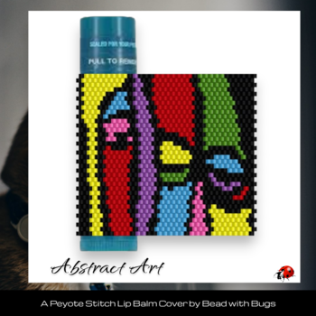 ABSTRACT ART:  Beaded Lip Balm Cover by Bead with Bugs