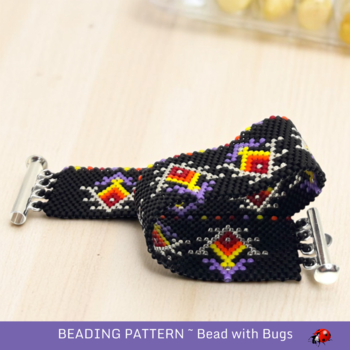 NIGHT HEAT:  A Peyote Stitch Beaded Bracelet Pattern by Bead with Bugs