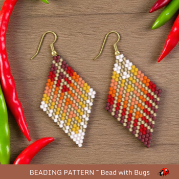 ON FIRE FOR You:  Brick Stitch Beaded Earrings Pattern by Bead with Bugs