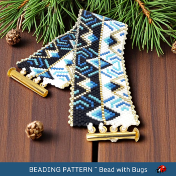 OPPOSITES ATTRACT: A Peyote Stitch Beaded Bracelet Pattern by Bead with Bugs