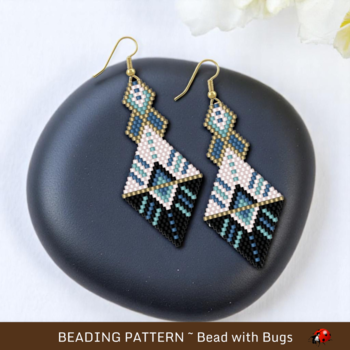 OPPOSITES ATTRACT:  Brick Stitch Beaded Earrings Pattern by Bead with Bugs
