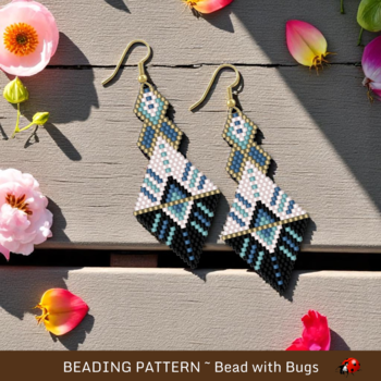 OPPOSITES ATTRACT:  Brick Stitch Beaded Earrings Pattern by Bead with Bugs