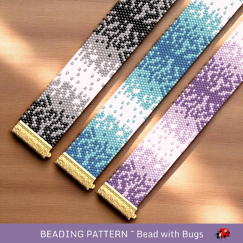 PARTICLES: A Peyote Stitch Beaded Bracelet Pattern by Bead with Bugs