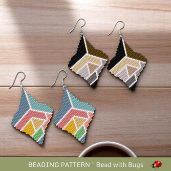 PATCHWORK:  Brick Stitch Beaded Earrings Pattern by Bead with Bugs