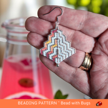PINK LEMONADE: Peyote Stitch Beaded Earring Pattern by Bead with Bugs