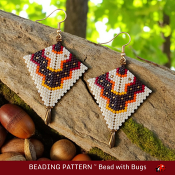 PONCHO EARRINGS: Peyote Stitch Beading Pattern by Bead with Bugs