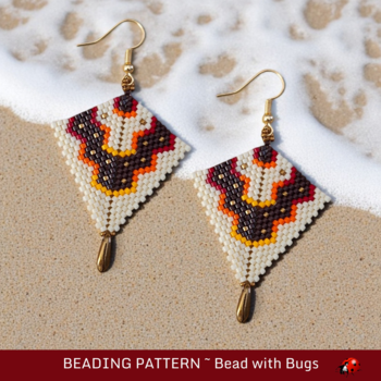 PONCHO EARRINGS: Peyote Stitch Beading Pattern by Bead with Bugs