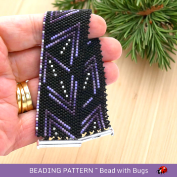 PURPLE VIBE: A Peyote Stitch Beaded Bracelet Pattern by Bead with Bugs