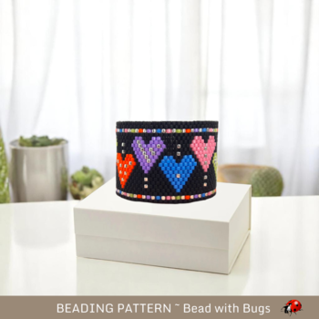 QUILTED HEARTS: Peyote Stitch Beaded Tea Light Cover Pattern by Bead with Bugs