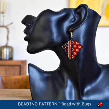 RED AND BLACK: Peyote Stitch Beading Pattern by Bead with Bugs