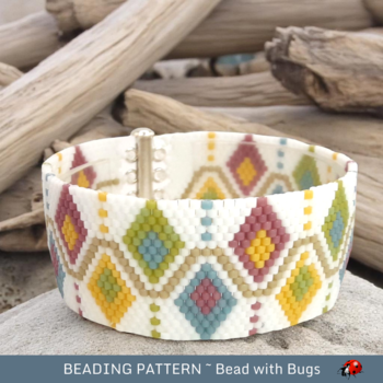 RETRO BLAST:  A Peyote Stitch Beaded Bracelet Pattern by Bead with Bugs